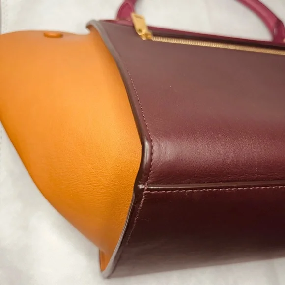 🧡 Celine Spring Luxury Trapeze Tricolor Leather Handbag - Picture 10 of 16